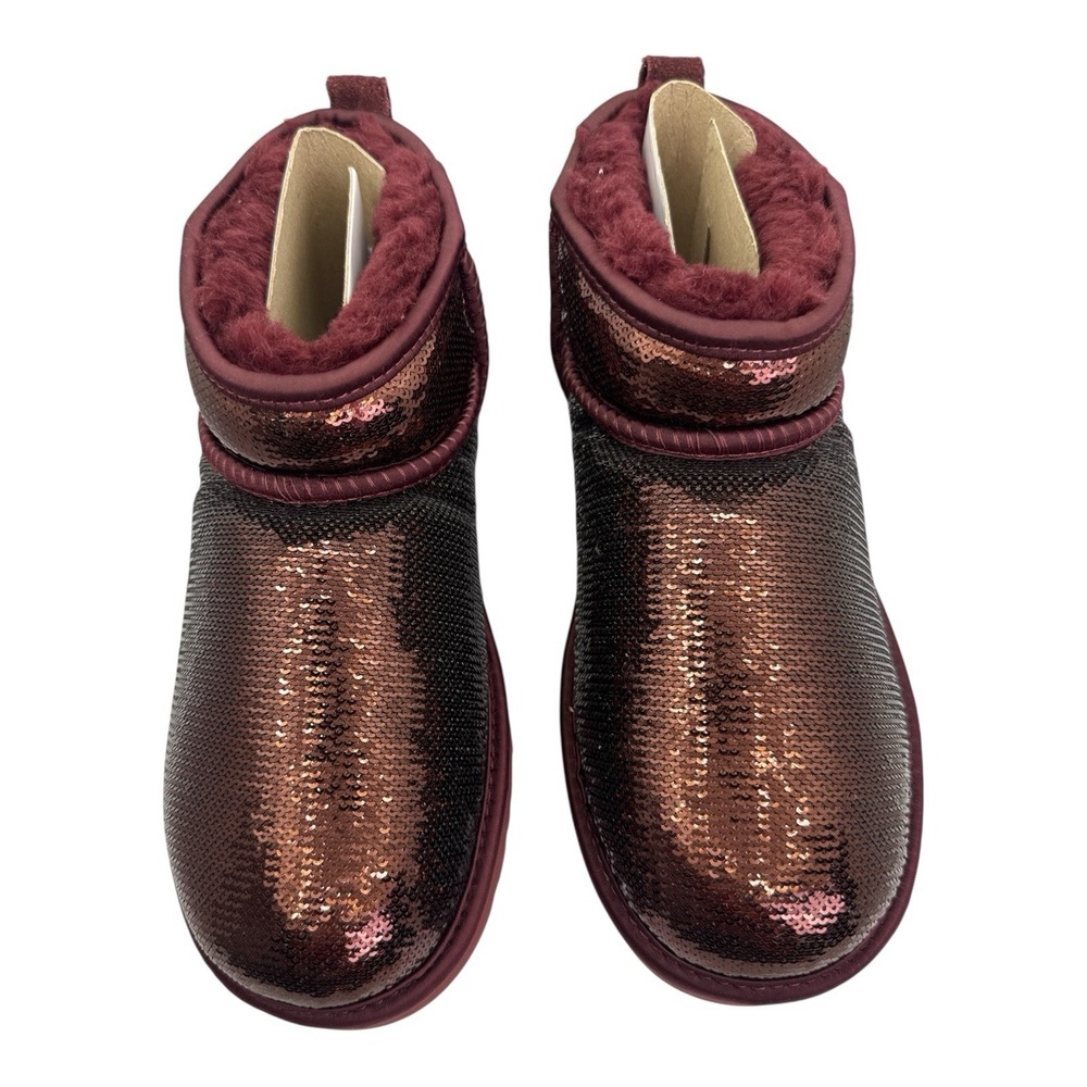 NWOT UGG Women's Classic Ultra‎ Mini Ball Glitter Sparkle Shearling Booties Sz 7